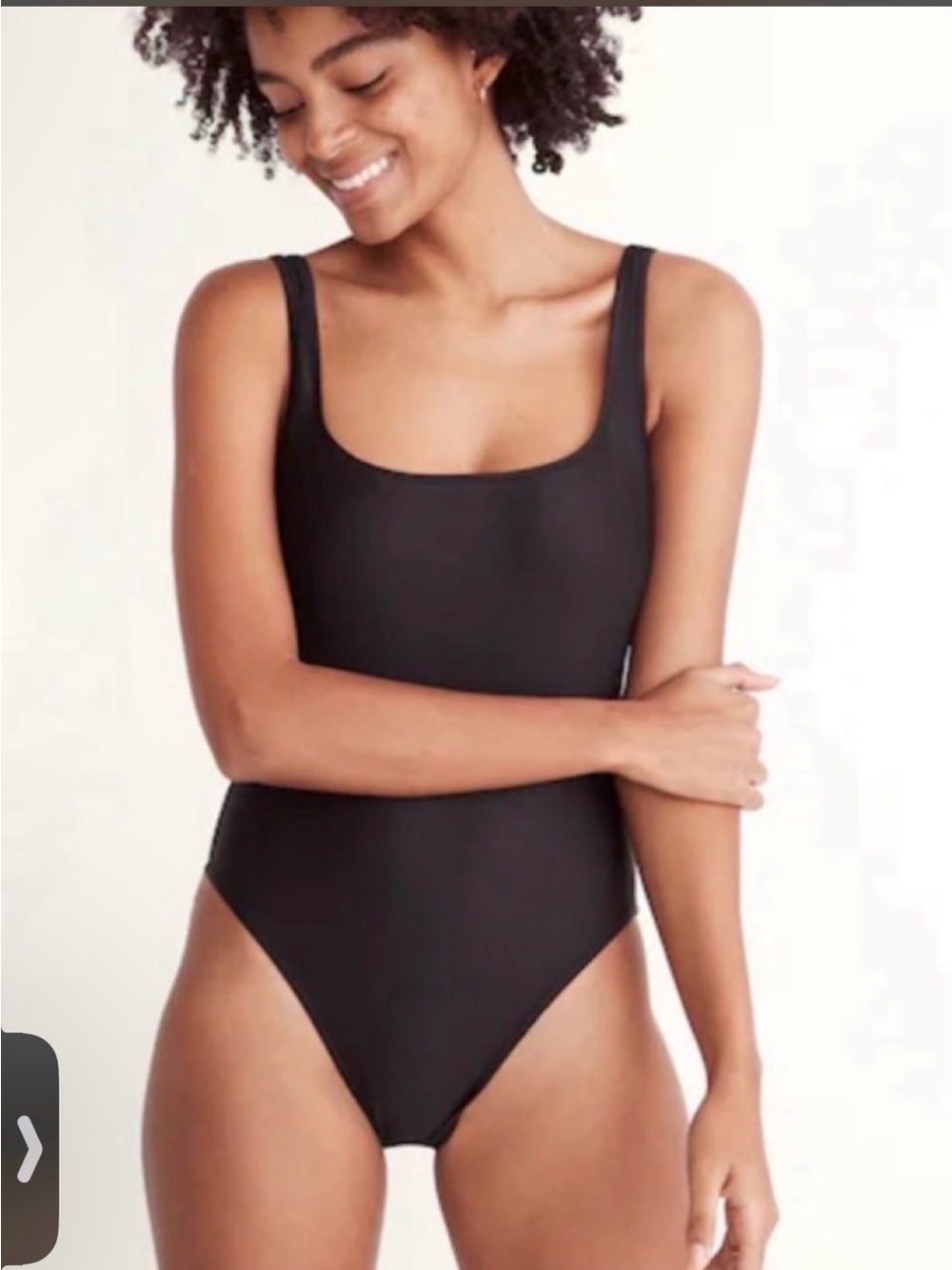 Madewell Second Wave Square Neck Tank One Piece Swimsuit in True Black